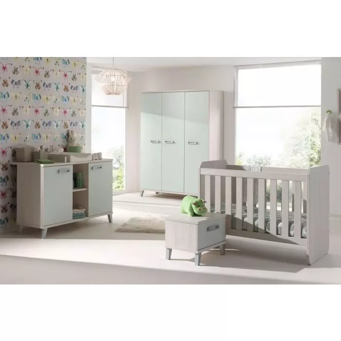 Chambre Bebe Complete Scandinave Pieds Gris Beige Et Vert Verdo Trocity