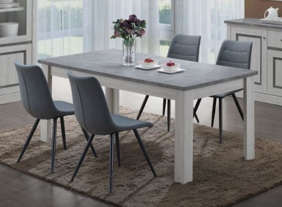 Table De Salle A Manger Chene Clair Et Beton Mango 190 Cm Trocity