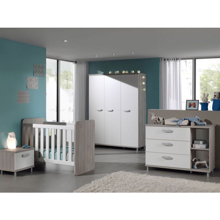 Chambre Bebe Complete Lit Transformable Blanc Et Gris Noro Trocity Chambre Bebe Complete Lit Transformable Blanc Et Gris Noro Trocity