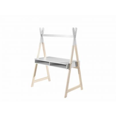 14499 | Bureau tipi enfant chêne clair et blanc Mael