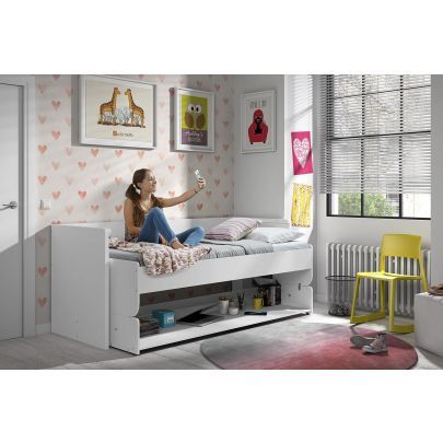 14530 | Lit bureau enfant 90 x 200 cm blanc Dune