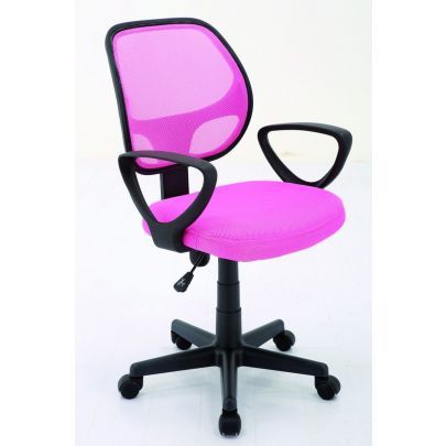 8690 | Chaise de bureau enfant à roulettes Mobix rose