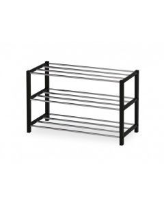 10125 | Etagère à chaussures 3 étages métal noir Samy