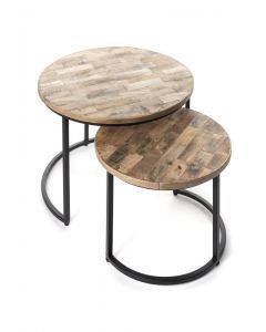 10132 | Tables basses gigognes rondes pieds métal Chypre