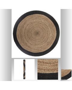 10755 | TAPIS JUTE BORD NOIR D120