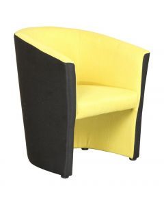 11336 | Fauteuil club en tissu jaune et noir Berne