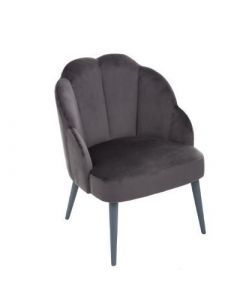 11913 | FAUTEUIL VELOURS GRIS FLEUR