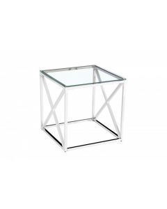 12217 | Table d'appoint en verre et argent Luciole