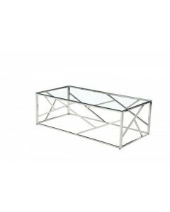 12224 | Table basse verre et argent Mado