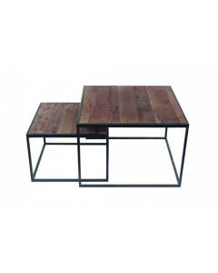 12228 | Table gigogne rectangle bois recyclé Grisby