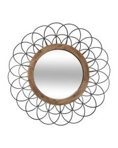 12323 | Miroir met/bois fleur d90