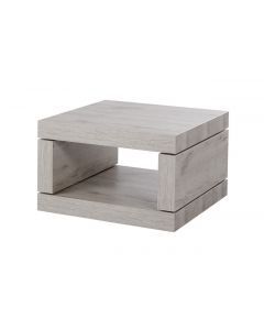 12411 | Table de salon carrée double plateau  chêne gris Babeth