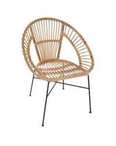 12657 | Fauteuil metal rotin naturel