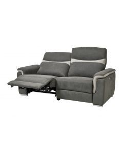 12753 | Canapé 3 places de relaxation électrique en tissu gris anthracite Tropical