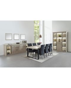 12917 | Salle à manger complète contemporaine table pieds en U métal Cactus