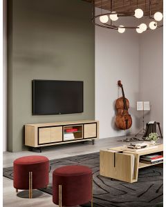 13019 | Meuble tv contemporain en chêne massif 175 cm Lisboa