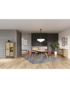 13043 | Salle à manger complète contemporaine chêne massif buffet 190 Lisboa