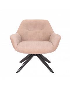 13103 | Fauteuil pivotant design en velours beige Gaby