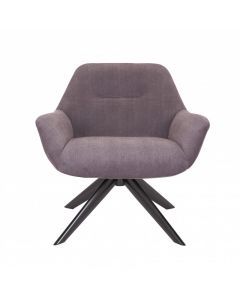 13104 | Fauteuil pivotant design en velours gris Gaby