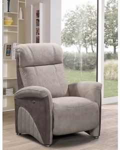 13322 | Fauteuil de relaxation gris clair et marron Expresso
