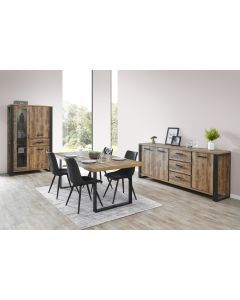 13467 | Salle à manger complète industriel table pieds en U 230 cm Ray