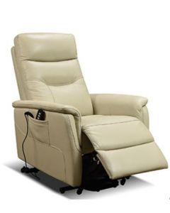13478 | Fauteuil de relaxation électrique releveur cuir beige  Breston