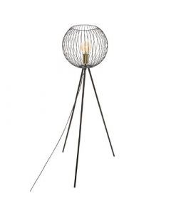 13755 | Lampadaire trepied metal "alya" noir et dore h.119