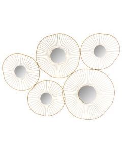 13794 | Deco murale met 5 miroir or