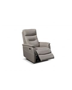 13973 | Fauteuil de relaxation en cuir taupe John