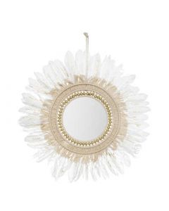 14938 | Miroir or plume bl d50cm