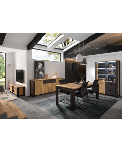 16075 | Salle à manger complète contemporain chêne clair Perdro