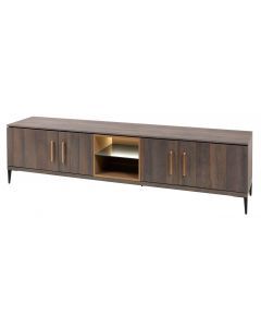 16808 | Meuble TV moderne 245 cm chêne et doré Celebrity