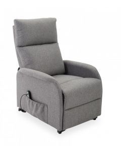 5334 | Fauteuil pivotant de relaxation en PU avec repose pieds Brescia gris
