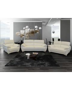 6476 | Ensemble de canapés 1 + 2 + 3 places PU blanc Emporia