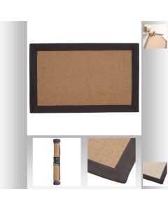 7185 | Tapis en toile de jute contour gris foncé