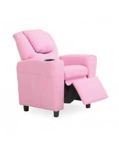 8654 | Fauteuil de relaxation pour enfant manuel en PU Elvira rose