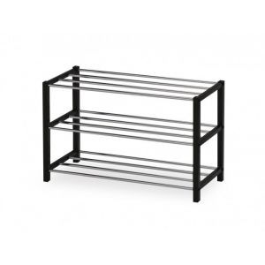 10125 | Etagère à chaussures 3 étages métal noir Samy
