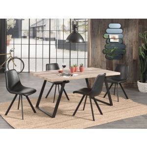 10153 | Table rectangulaire 160 cm bois et acier Iris