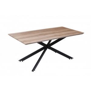 10167 | Table de salle à manger pied étoile bois et métal 180 cm Césame