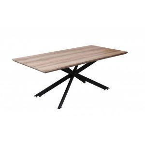10168 | Table de salle à manger pied étoile bois et métal 200 cm Césame