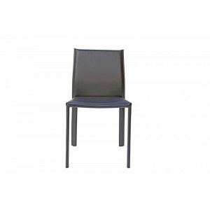 10214 | Lot de 2 chaises en cuir noir Cristale