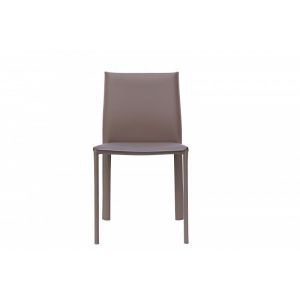 10215 | Lot de 2 chaises en cuir taupe Cristale