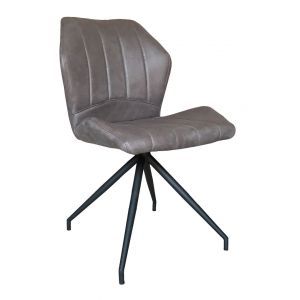 10225 | Lot de 2 chaises rétro industriel pied araignée Pu gris Fonzy