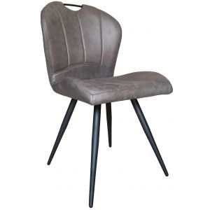 10227 | Lot de 2 chaises design industriel PU gris Olivier