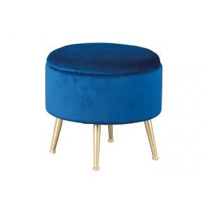 10812 | Tabouret 4 pieds bleu avec espace de rangement Coffee