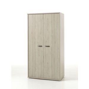 11371 | Armoire enfant contemporaine 2 portes chêne clair Morgan