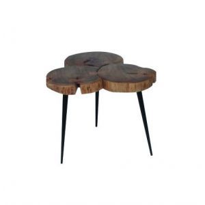 12226 | Table gigogne bois recycle 3 bloc Rust