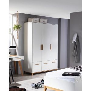 12437 | Armoire bébé scandinave 3 portes 3 tiroirs Karl