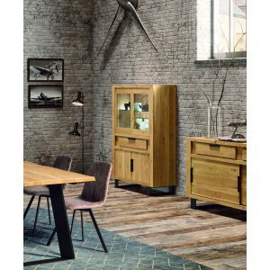 12679 | Vitrine chêne massif Antonio