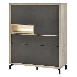 12891 | Argentier contemporain gris clair et anthracite Taureau